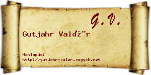 Gutjahr Valér névjegykártya